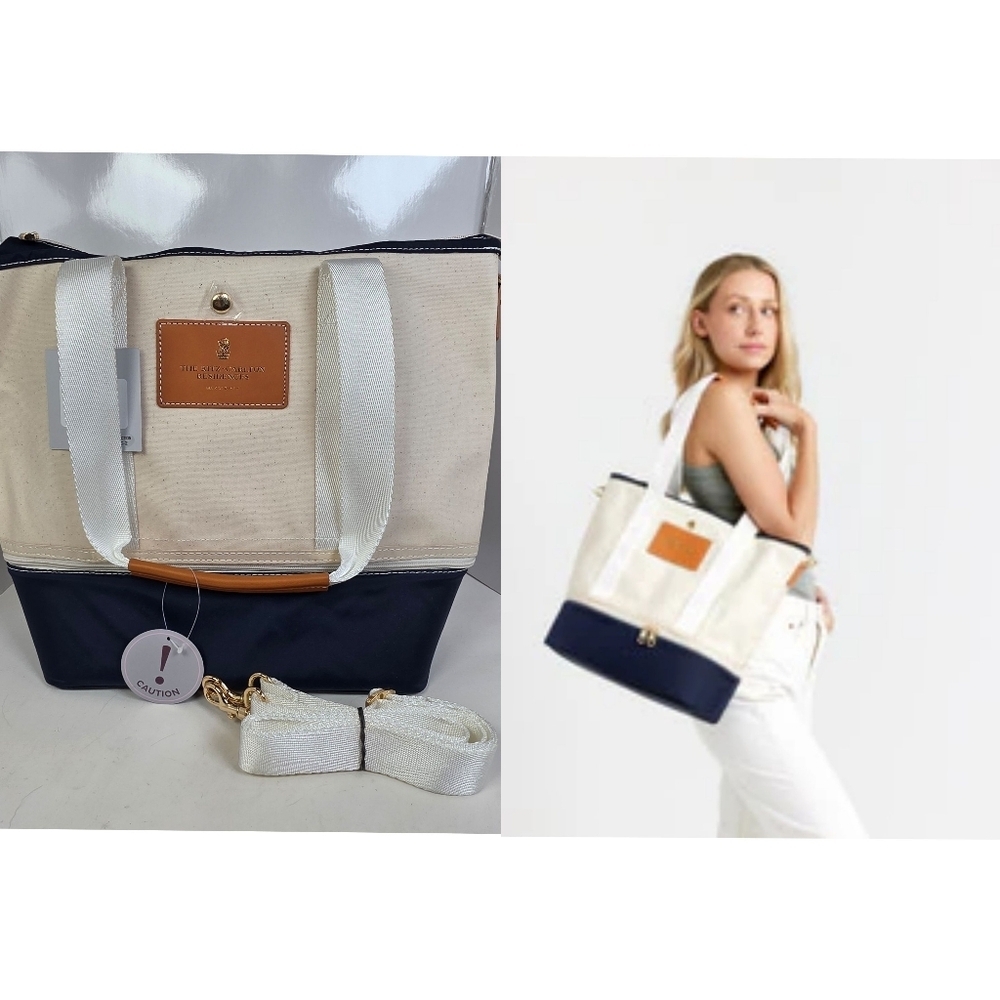 NWT Boulevard California The Ritz-Carlton Waikiki Navy Sonoma Canvas Tote Bag